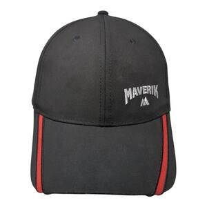 Maverick Snapback Cap Black One Size Adjustable Embroidered Vented Holes 6 Panel
